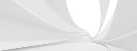 Futuristic Architecture Design. Panoramic Building Background. White Space Station Concept. 3d Renderingの写真素材