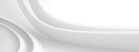 White Wave Background. Abstract Minimal Exterior Design. Creative Architectural Conceptの写真素材