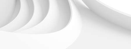 White Modern Tunnel Background. Abstract Building Concept. Minimal Geometric Shapes Design. 3d Renderingの写真素材