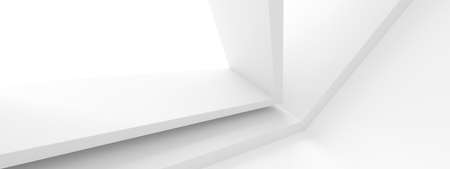 White Building Wallpaper. Digital Business Construction. 3D Renderingの写真素材
