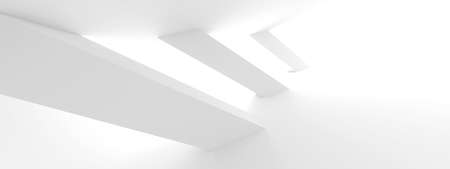 White Building Wallpaper. Geometric Business Design. 3D Renderingの写真素材