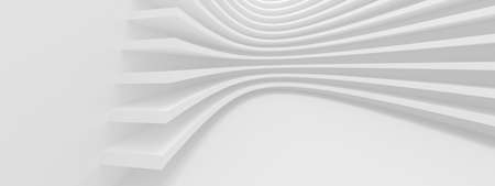 White Interior Wallpaper. Artistic Business Design. 3D Illustrationの写真素材
