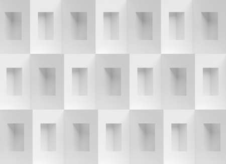 White Building Background. Artistic Corporate Design. 3D Illustrationの写真素材