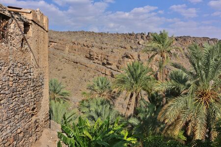 Panoramic View from Misfah old House in Misfat al Abriyeen IIの写真素材