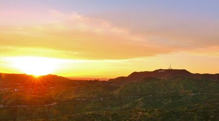 Sunset view from griffith observatory in LA.の写真素材