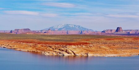 Beautiful Panorama of Lake Powell on the ArizonaUtah border in the United States.の写真素材