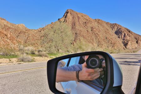Road trip Scene at Joshua Tree National Park southeastern California in the United States.の写真素材