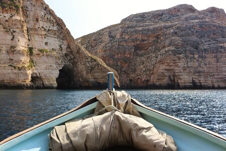 Cliffs with Blue Grotto at Maltaの写真素材