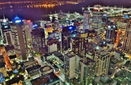Stunning Shot of Auckland City Center from aboveの写真素材