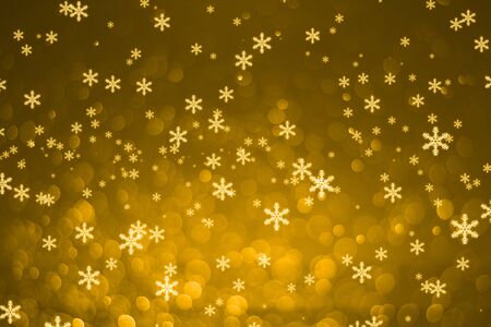Golden snow bokeh, Festival backgroundの写真素材