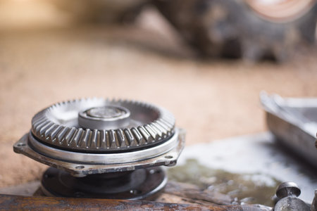 Tractor axle bearing, close up and copy space.の写真素材