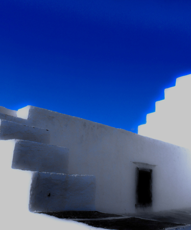 Steps to the blue skyの写真素材