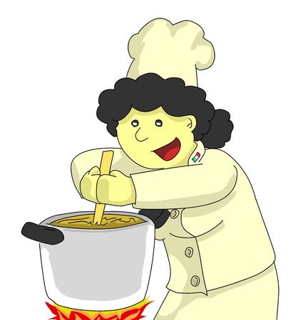 An expert that cook into the kitchenの写真素材