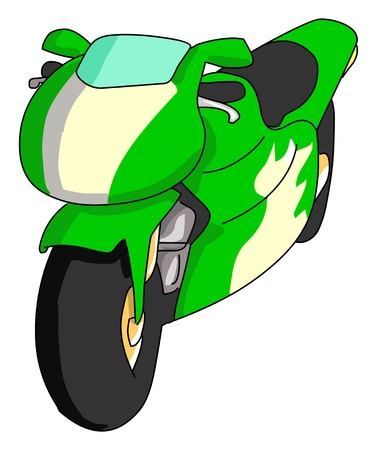 A fast and beauty green bikeの写真素材