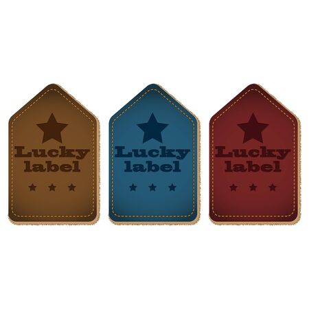Color leather lucky label with yellow strokesのイラスト素材