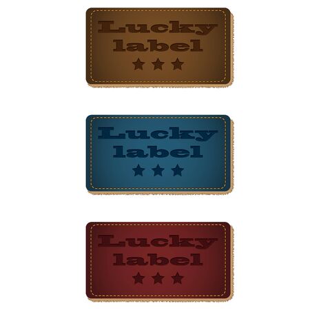 Color leather rectangle lucky labels with yellow strokesのイラスト素材