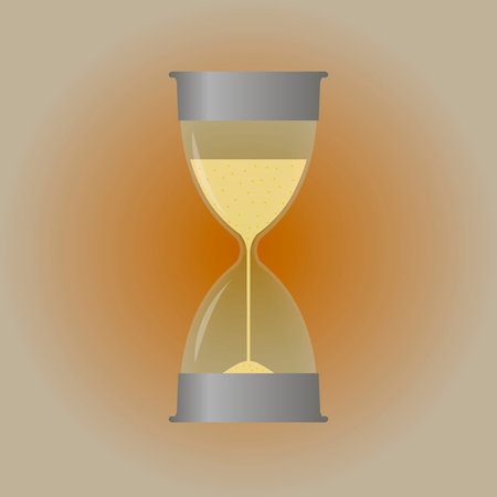 Hourglass on an orange background, vector illustration.