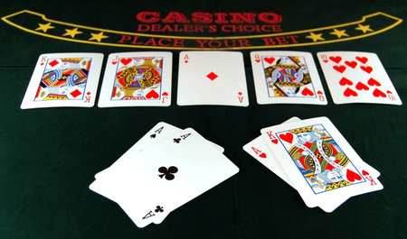 Cards on poker table