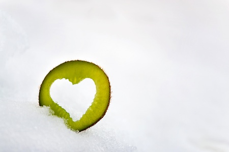 Kiwi love, on snow.の写真素材