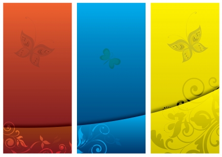 Decorate cards with floral and butterfly s のイラスト素材