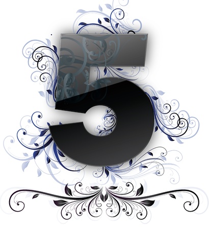 Number 5 illustrationのイラスト素材