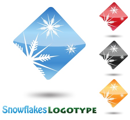 Abstract Logo Snow Flake on white backgroundのイラスト素材