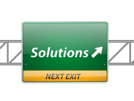 Solutions Freeway Exit Sign のイラスト素材