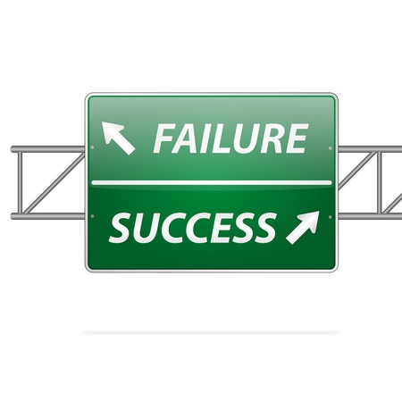 Success and Failure Road Sign Concept のイラスト素材