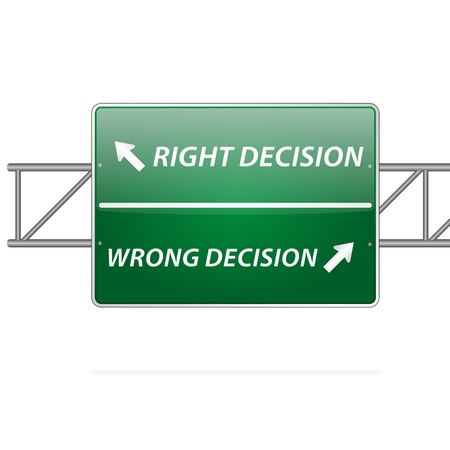 Right and wrong decisions direction board (sign) のイラスト素材