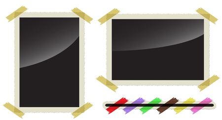 Old photos on white backgroundのイラスト素材