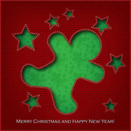 Christmas card cookie cut the textile   のイラスト素材
