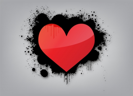 Sprayed heart - Vector illustration of a sprayed heart shape のイラスト素材