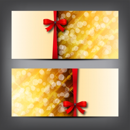 Elegant greeting cards with bows and copy space のイラスト素材
