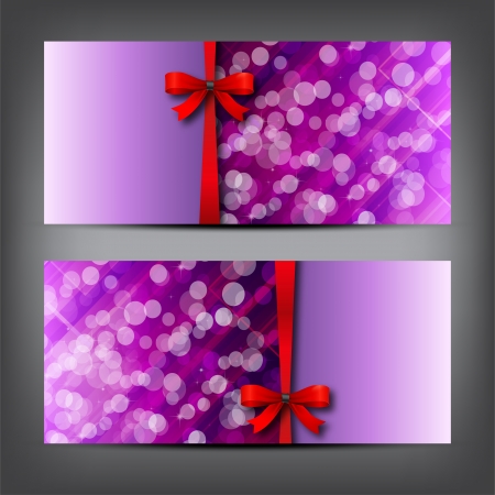 Elegant greeting cards with bows and copy space のイラスト素材