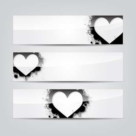 Abstract Heart colorful web bannerのイラスト素材