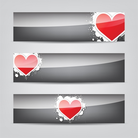 Abstract Heart colorful web bannerのイラスト素材