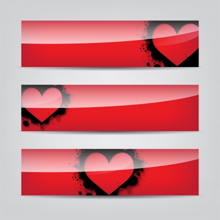 Abstract Heart colorful web bannerのイラスト素材