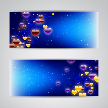 Set of Elegant Valentines day banners  illustrationのイラスト素材