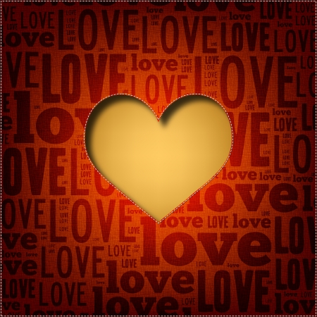 Beautiful textile heart - Valentine s Day cardのイラスト素材