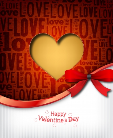 Valentine heart from textile cut in and with copy space underのイラスト素材