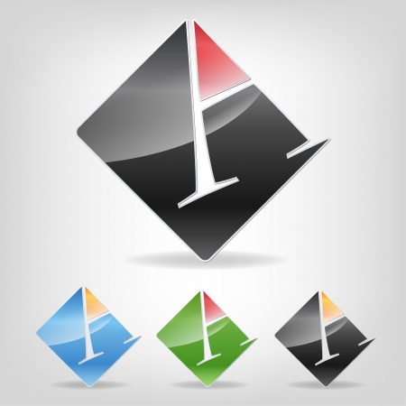 illustration of abstract icons of letter Aのイラスト素材