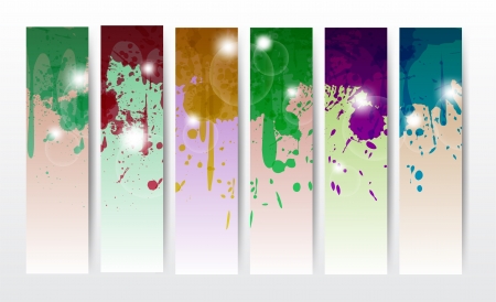 splat banners in different colors for web or anything.のイラスト素材