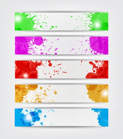 splat banners in different colors for web or anything.のイラスト素材