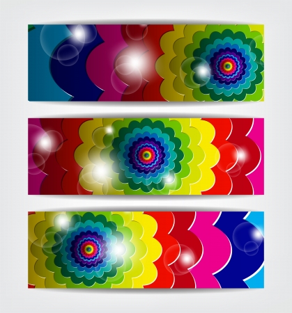 Multi color banners going to infinite with sparkles.のイラスト素材