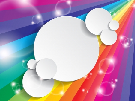 Bright multicolored background with space for text on a paper circleのイラスト素材