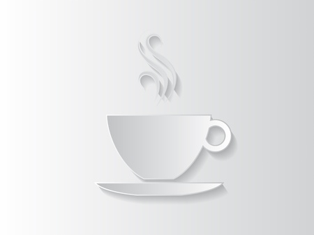 Abstract sticker background with a coffee cup and space for text.のイラスト素材