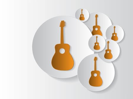 Abstract sticker background with guitar circles and space for text.のイラスト素材