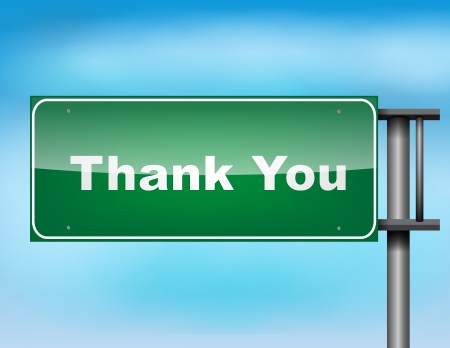 Road sign concept with the text Thankのイラスト素材