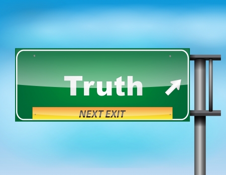 Road sign concept with the text Truth on a blue sky background.のイラスト素材
