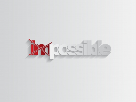 Word impossible transformed into possible, motivation conceptのイラスト素材